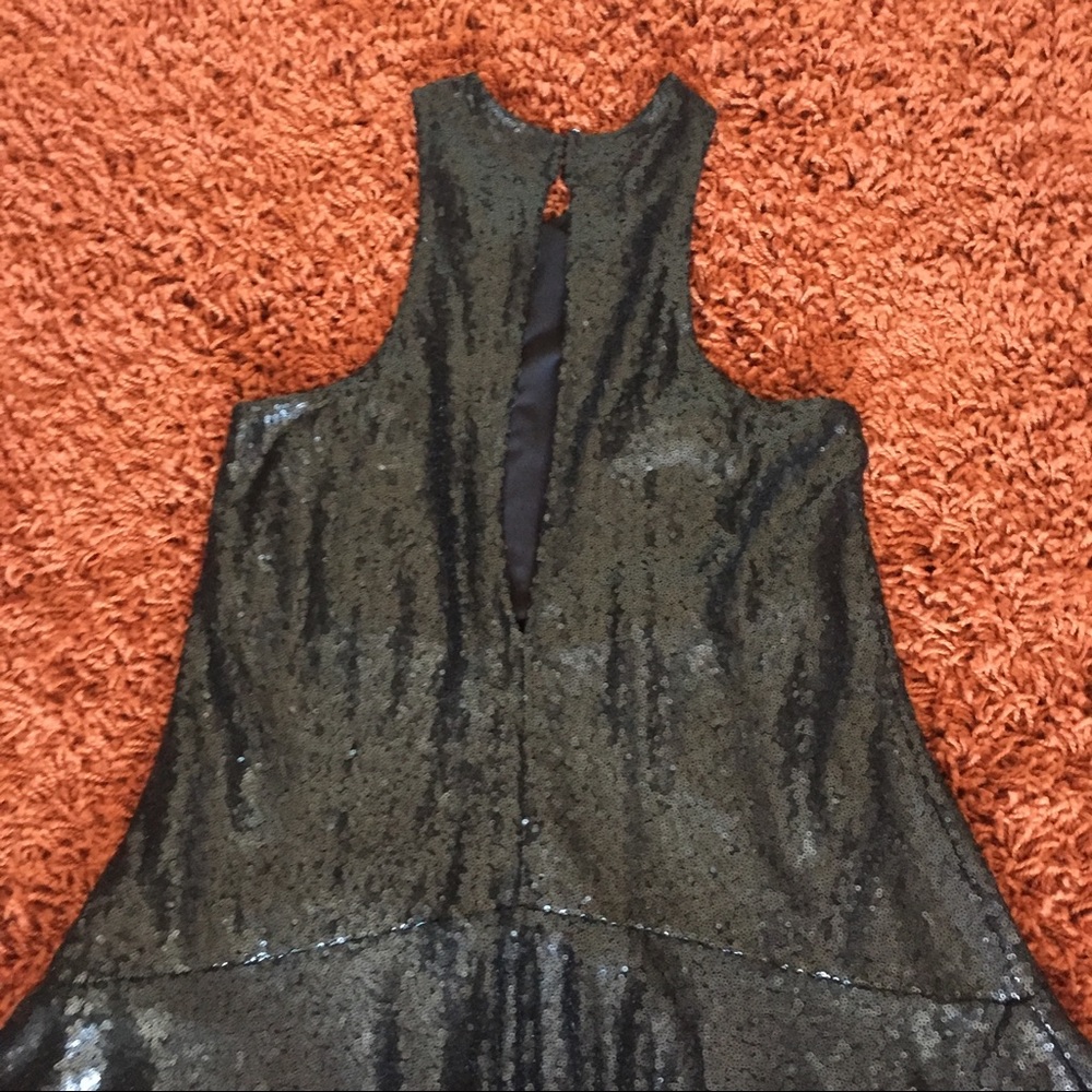 Free People liquid shine black sequin mini dress